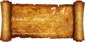 Tankó Albert névjegykártya